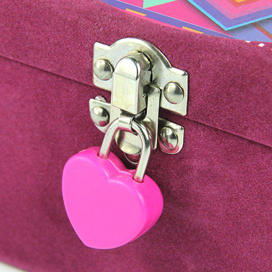 Flocking Fabric Surface Cardboard Jewelry Gift Storage Box with Mirror