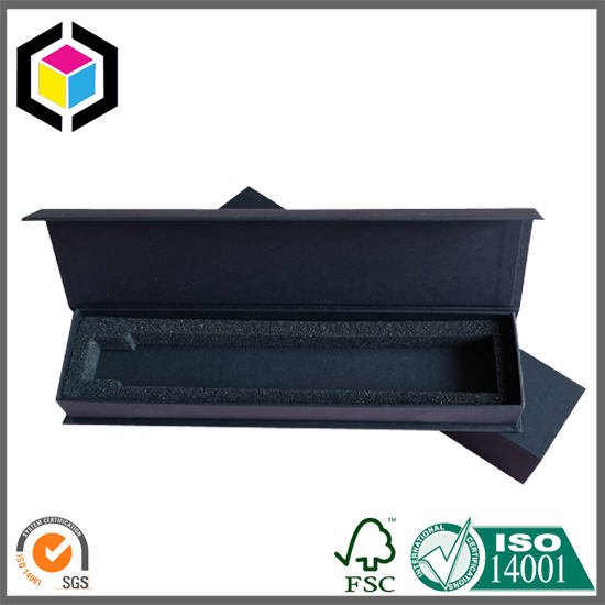 黑色礼品盒，硬纸板磁铁礼盒，折叠尺包装盒