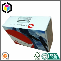 Offset Printing Color Corrugated Carton Box with Plastic Handle