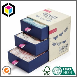 Matte Color Three Drawer Cosmetics Cardboard Gift Box