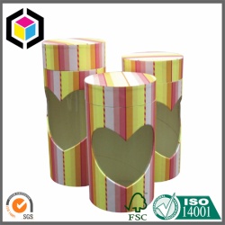 Heart Shaped Window Round Tube Paper Gift Box