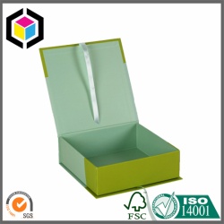 Lid Hinged Rigid Cardboard Ribbon Sealed Paper Gift Box
