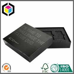 Shiny Logo Print Black Color Foam Cardboard Gift Box