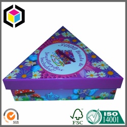 Glossy Color Print Triangle Shape Gift Paper Box
