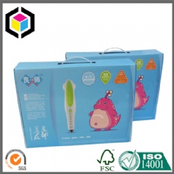 Custom Color Paper Cardboard Suitcase Box with Plastic Handle