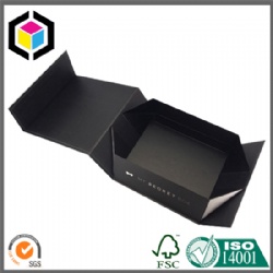 UV Glossy Logo Black Cardboard Paper Gift Box with Magnet