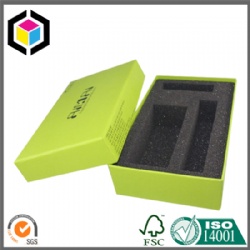 Green Color Print Cardboard Gift Box with Black Foam
