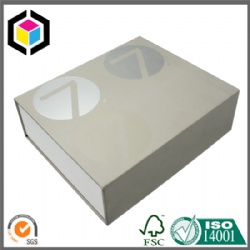 Silver Foil Logo Book Shape Rigid Cardboard Gift Box for Cosmetics