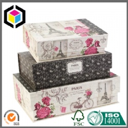 Paris Romance Colorful Print Cardboard Paper Gift Storage Box