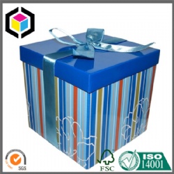 Glossy Color Satin Close Cardboard Christmas Gift Paper Box