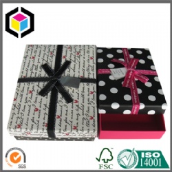 Two Pieces Lid Colorful Print Rigid Cardboard Jewelry Gift Paper Box