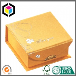 Luxury Yellow Silver Logo Rigid Paper Gift Box for Jewelry