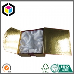 Satin Foam Insert Rigid Gold Color Paper Gift Packaging Box