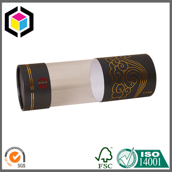 Color Printing Pencil Paper Tube with Plastic Window