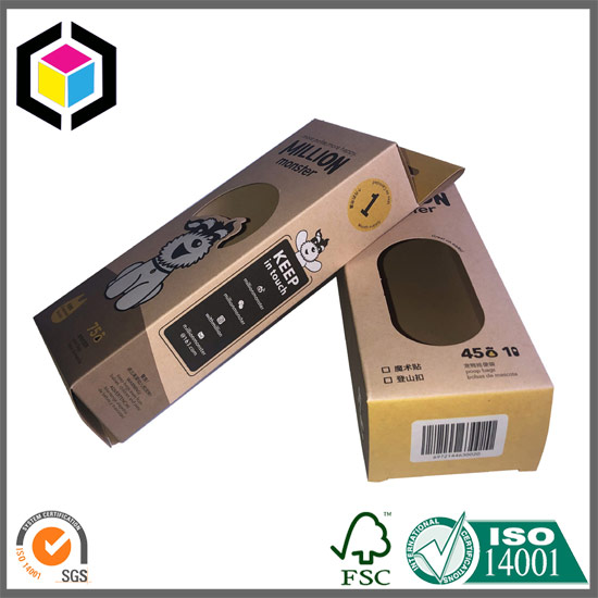 Clear Window Color Print Packaging Paper Box with Hang Tab