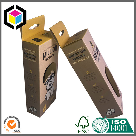 Clear Window Color Print Packaging Paper Box with Hang Tab