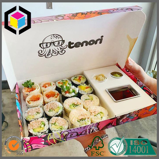 Sushi Takeout Box Made of Paper with Insert