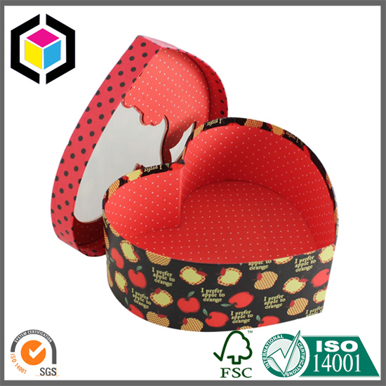 Clear Window Heart Shaped Cardboard Gift Box