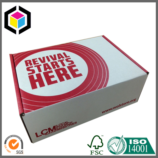 Red Color Flexo Print Paper Mailing Corrugated Box