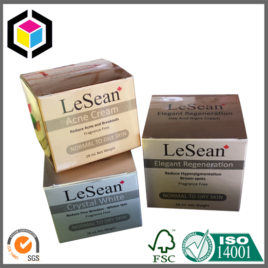 Metallic Paper Skincare Cardboard Box
