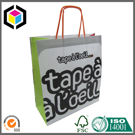 Twisted Paper Handle White Kraft Paper Bag