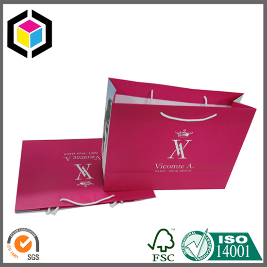 Cotton Handle Color Print Luxury Shopping Paper Bag