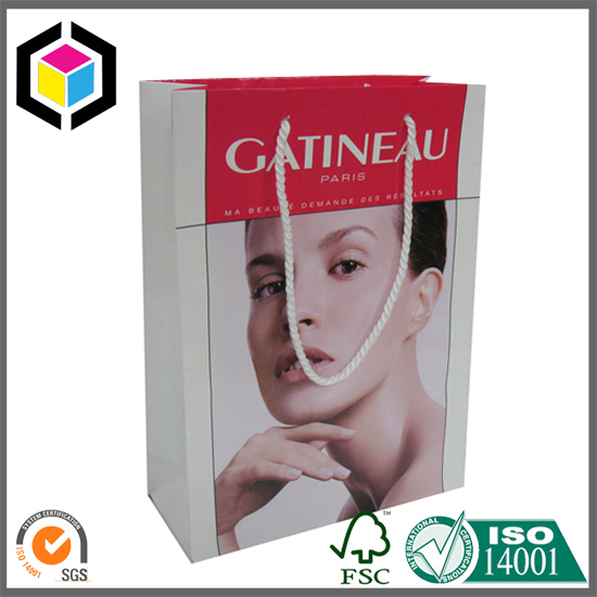 Glossy Color Print Cosmetics Perfume Paper Packaging Bag