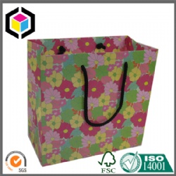 Cotton Handle Flower Matte Color Print Promotion Paper Bag