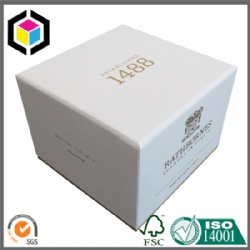 Gold Hot Foil Logo White Rigid Cardboard Paper Gift Box China