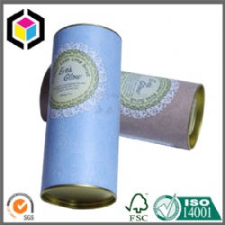 Cylinder Round Shape Color Print Paper Tube with Metal Lid China