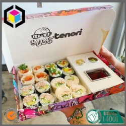 Sushi Takeout Box Made of Paper with Insert