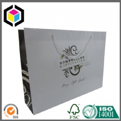 White Cotton Handle Art Paper Shopping Bag