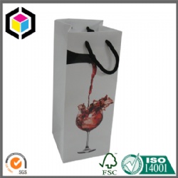Single Bottle Red Wine Gift Paper Bag with Handle