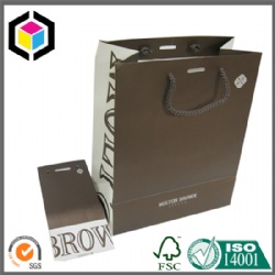 Brown Matte Color Print PP Handle Paper Shopping Promotion Bag